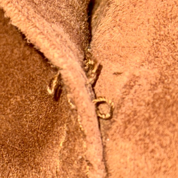 REISS Tobacco Brown Suede Leather Trucker Jacket Shearing Collar Extra Small XS - Picture 6 of 14